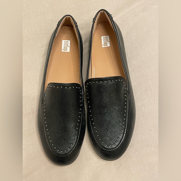 NEW FitFlop Lena Microstud Loafers Lightweight Trendy Soft Black Size Size 10 - Picture 1 of 6